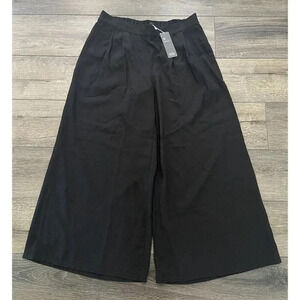 NWT Eileen Fisher Wide Leg Ankle Pants Tencel Black Size Medium M New